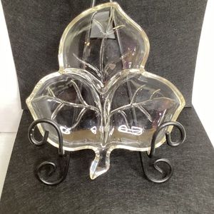 Vintage Leaf Shape Cut Glass